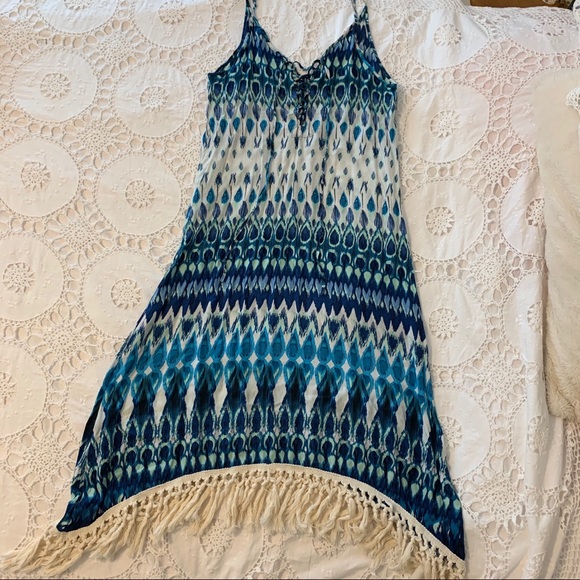 LF Patterned Sundress with Fringe - Picture 2 of 6